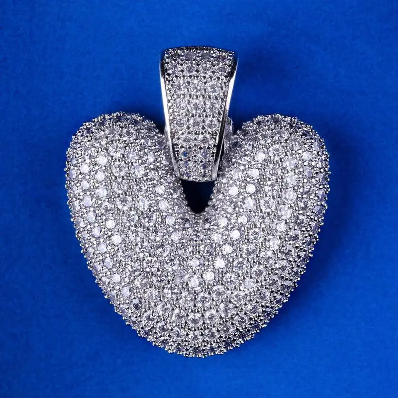 V Iced Out пользовательские Пузырьковые буквы кулон ожерелье пузырь начальные буквы слова Белое золото кулон в стиле хип-хоп Ожерелье для мужчин и женщин - Окраска металла: V