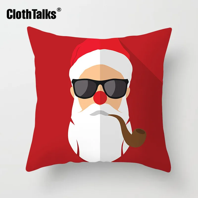 Clothtalks45x45cm красный наволочка Веселый Рождественский Санта-лось Снежинка