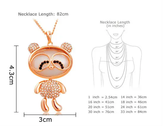 New Cute bear Pendant Crystal &amp Opal Decoration Necklace LHP-4498D | Украшения и аксессуары
