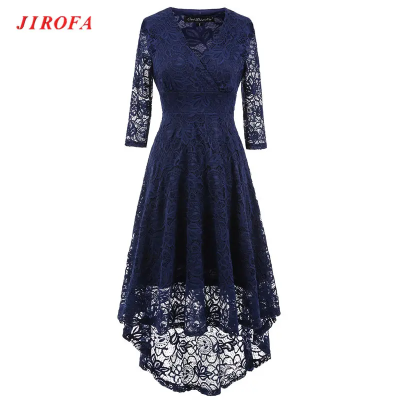 2017 летнее женское платье винтажное темно-синее с цветочным принтом большого