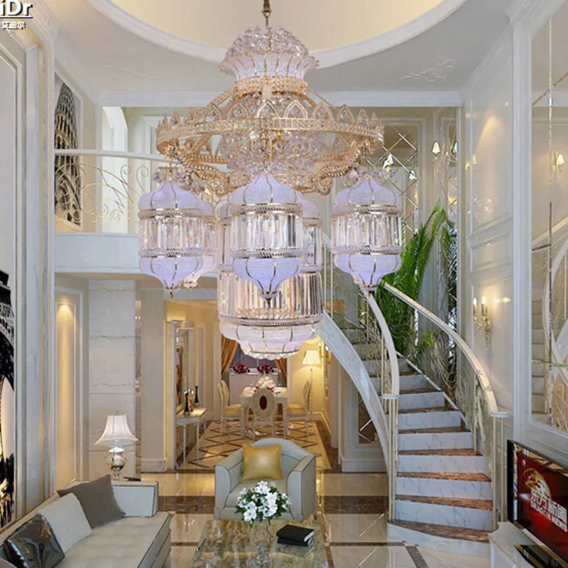 Традиционные Хрустальные Налобные фонари для лобби отеля пентхауса пола