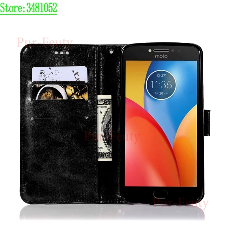 Чехол-книжка для Motorola Moto E4 Plus XT1771 E4Plus чехол-бумажник 5 дюйма из искусственной кожи