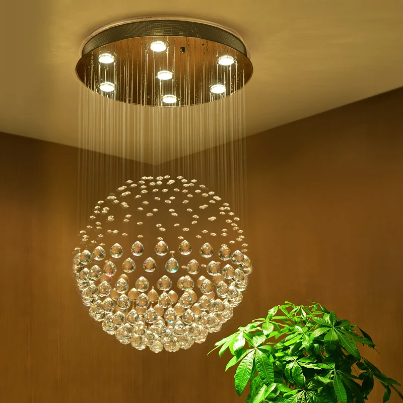 Modern K9 Large LED SphericLiving Room Crystal Chandeliers Lighting Fixture for Round Indoor Lamp Showcase Bedroom Hotel Hall |