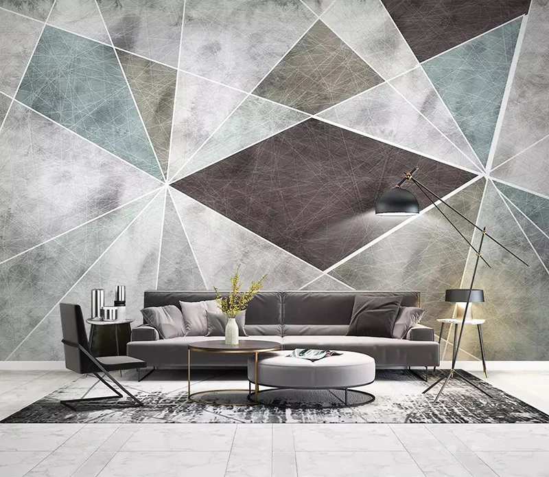 

Bacaz Northern Europe 8d Geometry pattern Wall paper Mural 3D Modern Simple Wallpaper sticker paper For Sofa Wall Murals Decor