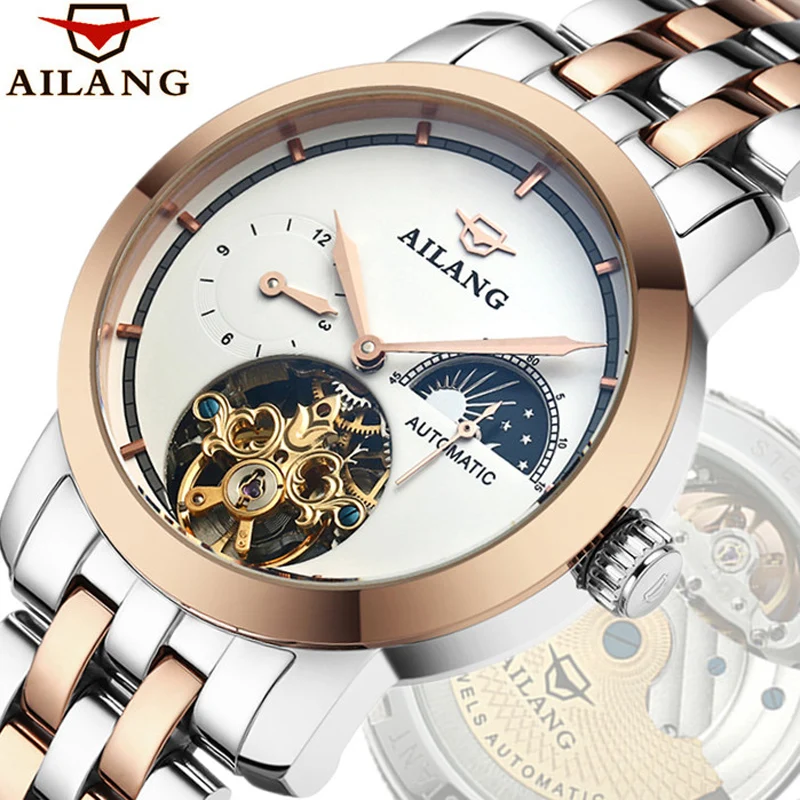 Высокое качество AILANG Tourbillon Мужские часы лучший бренд люкс Сапфир