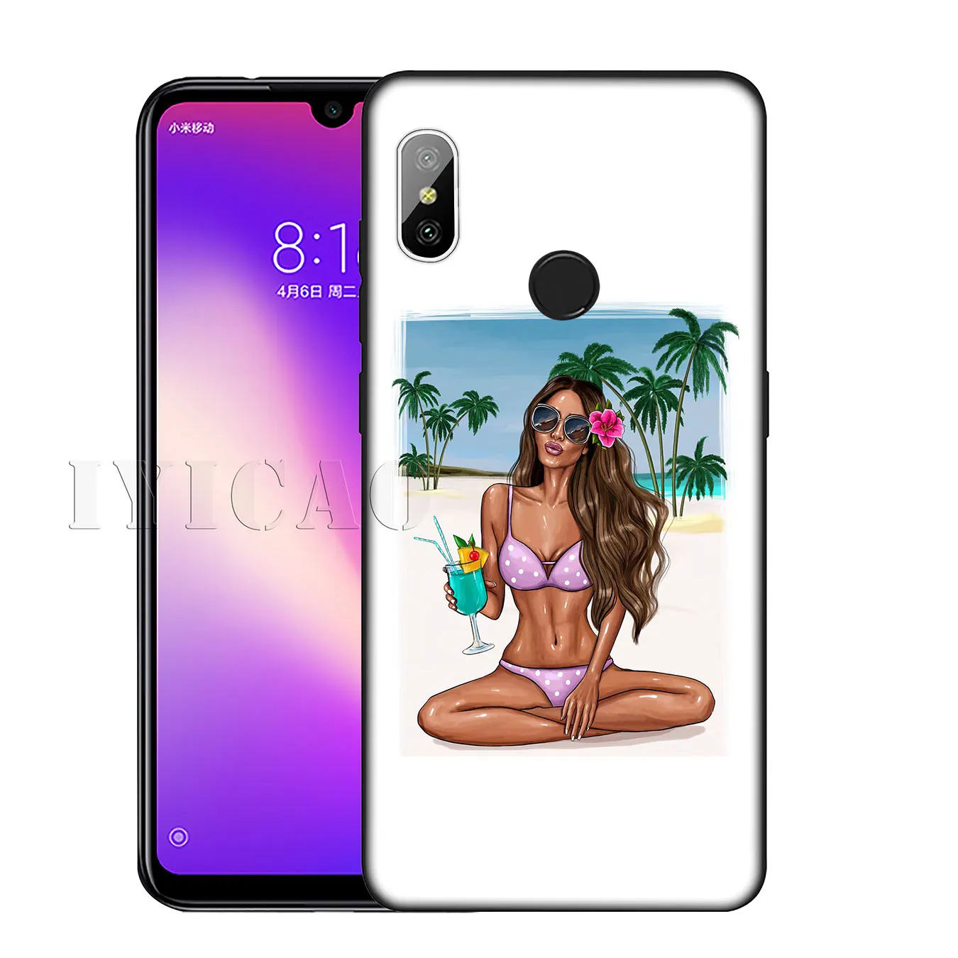 Летний Пляжный Мягкий силиконовый чехол принцессы для девочек Xiaomi Redmi K30 K20 8A 7A 6A 5A