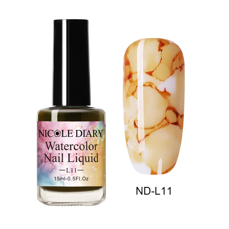 15ml ND011 NICOLE DIARY 15 мл Лак для ногтей Цветущий гель для ногтей акварельные чернила эффект дыма смазывание пузырь лак для творчества Маникюр украшения - Цвет: 15ml ND011