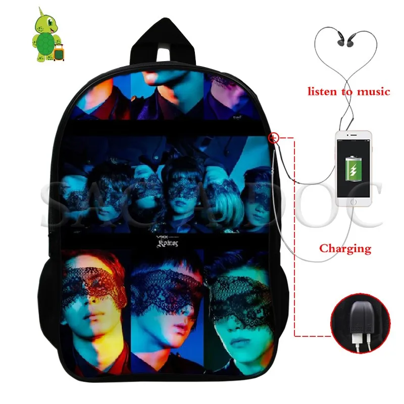 Kpop VIXX Многофункциональный usb рюкзак для ноутбука школьные сумки подростков Idol