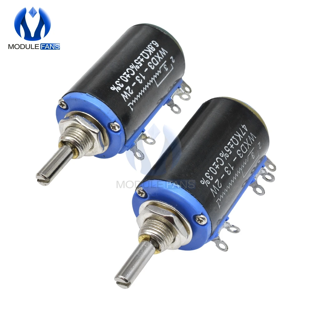 Diymore WXD3-13-2W потенциометр с проволочной обмоткой Сопротивление ом 10 поворотов линейный роторный потенциометр 5%+ 5%-5% электронный Diy