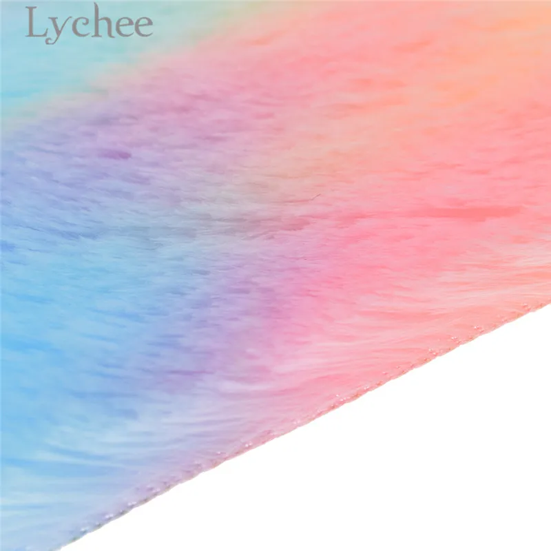Lychee Life 21x29 см А4 Радужная меховая ткань высокого качества Флокированный мех Синтетическая Кожа DIY швейный материал для волос аксессуары
