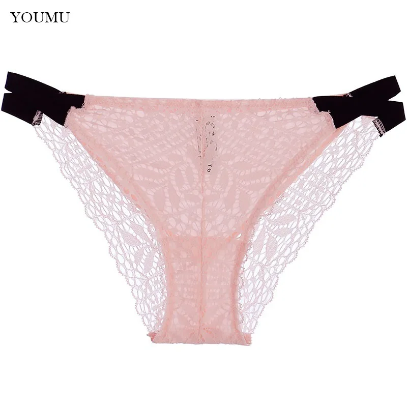 

Women Japanese Kawaii Briefs Sexy Lace Lingerie Low Waist Underwear Breathable Hollow Out Underpants Panties Summer 223-349