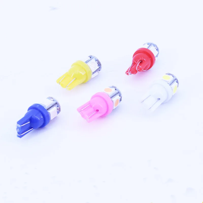 T10 Универсальный 5 лампа Rgb Ширина лампа Светодиодная маленькая лампочка 5050 5smd пузырь Цвет Ширина лампы автомобилей номерных знаков 10 шт 5 w 12 V