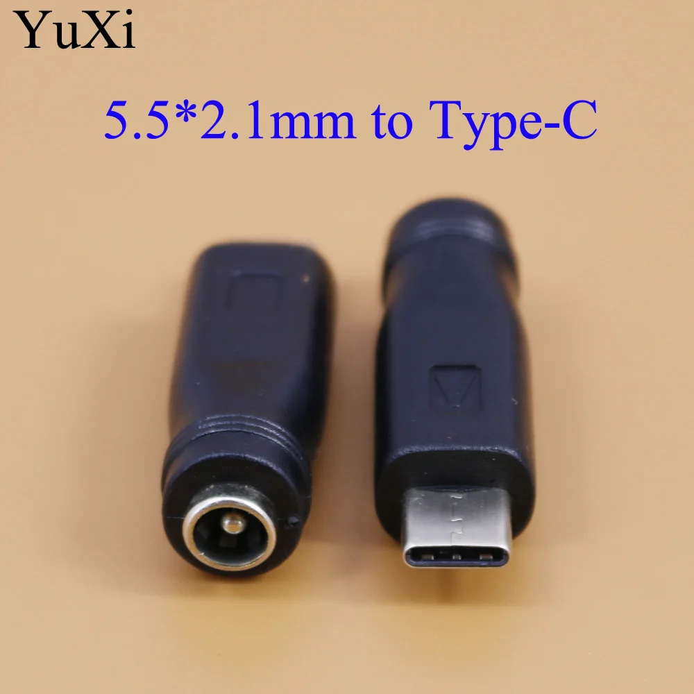 Адаптер питания постоянного тока YuXi переходник с USB Type-C папа на 5 5x2 1 мм мама