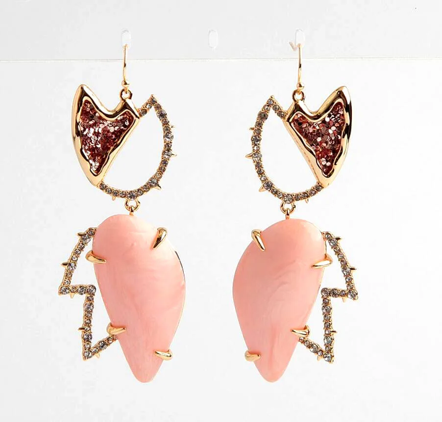 CSxjd New personality fashion Tulip pink gem sequin earrings Women jewelry | Украшения и аксессуары