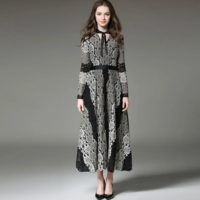 Летние женщины dress 2017 office кружева V воротник с длинными рукавами slim female | Женская