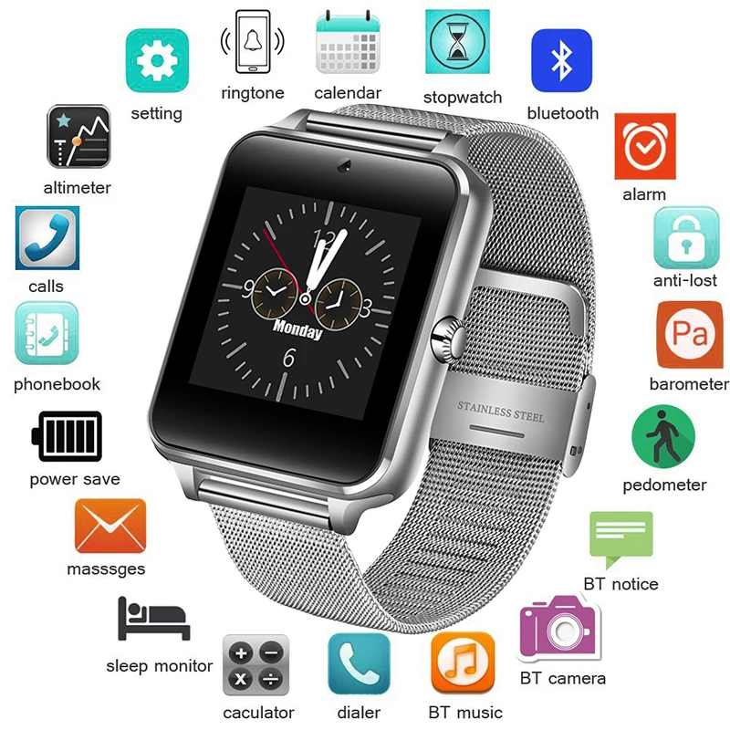 BANGWEI SmartWatch мужские andWo Мужские Цифровые Электронные наручные часы из нержавеющей