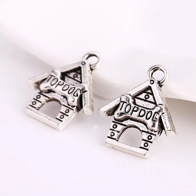 Antique Silver Metal Dog House Charms for Jewelry Making Diy Zinc Alloy Pendant Wholesale 30pcs C8981 | Украшения и аксессуары