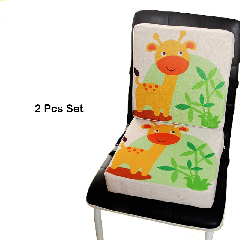 Giraffe Set Style Портативное детское безопасное обеденное кресло, подушка для увеличения роста 33x33x6,5 см, толстая моющаяся Подушка для кормления малыша - Цвет: Giraffe Set Style