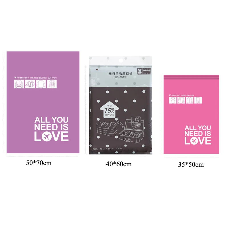 2 шт. вакуумные компрессионные сумки HMUNII водонепроницаемая сумка Органайзер для