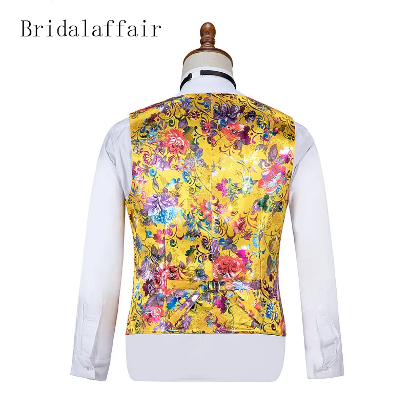 Bridalaffair Мужской Жаккардовый жаккардовый костюм с красивыми цветами для