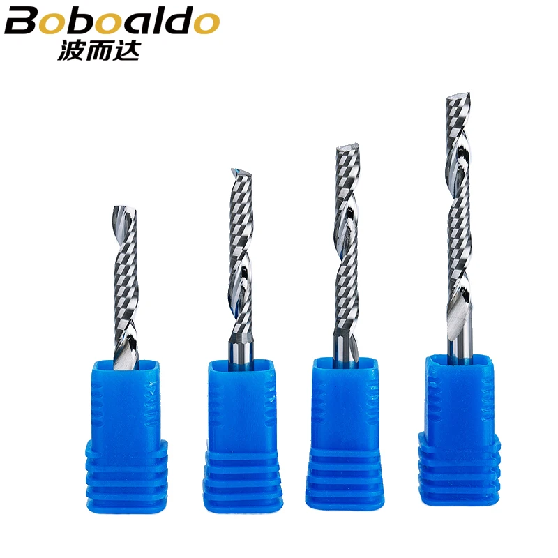 

2pcs/set 4mm Single Flute Spiral Cutter 3A TOP Quality CNC End Mill Carbide router bit For Acrylic PVC MDF Milling Cutter