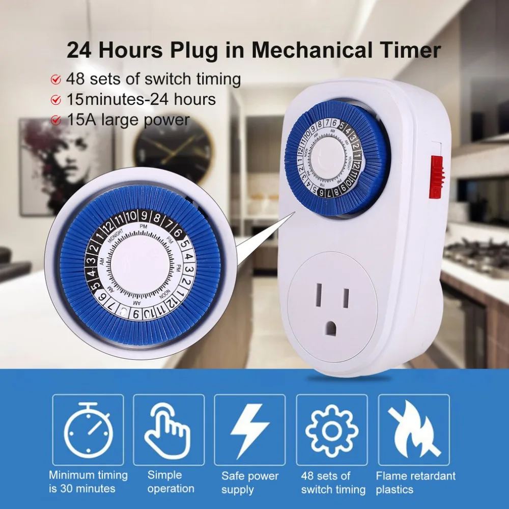 24 часа Plug in механический Заземленный программируемый таймер Smart переключатель с