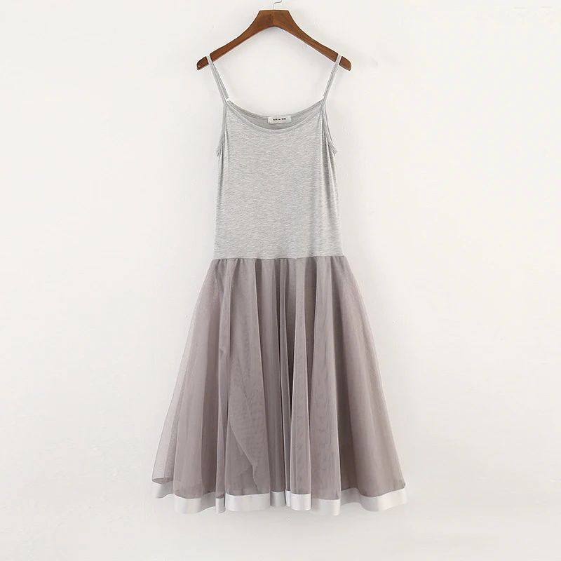 Женское Сетчатое платье на бретельках базовое из модала весну лето 2018|tank dress|mesh