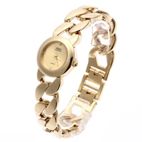 2018 new fashion gd women wrist watch gold single chain stainless steel band analog womens luxury fashion quartz wristwatches