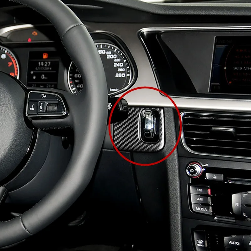 Автомобильный ключ запуска двигателя из углеродного волокна для Audi A4 B8 A5 8T S5 2008-2015