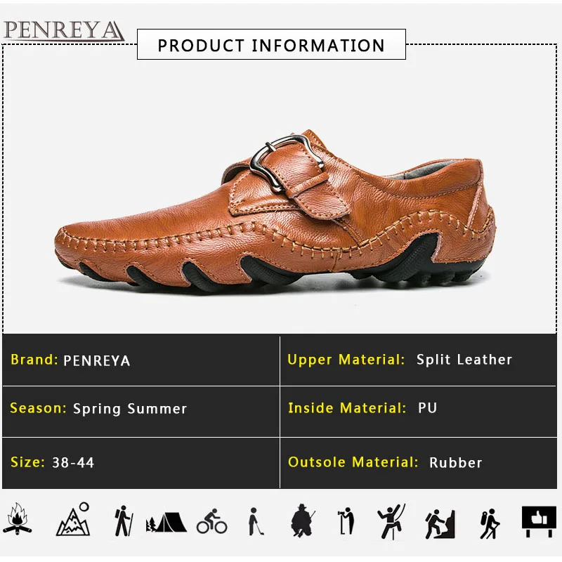 Penreya Fashion Casual Cow Leather Loafers Male Shoes For Men Adult Spring Summer Soft Comfortable Driving Hasp Footwear 2019 | Обувь