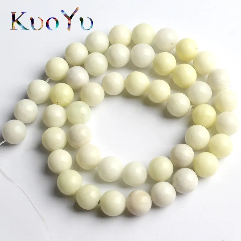 Круглые свободные шарики Ivorys Jades из натурального камня 15''Strand 4/6/8/10/12 мм для