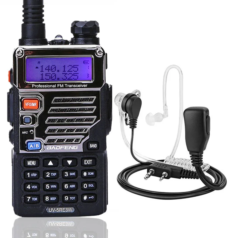 add headset Baofeng UV-5RE портативная рация профессиональная CB радиостанция Baofeng UV5RE трансивер 8 Вт VHF UHF портативная охотничья ветчина 2 способ радио - Цвет: add headset