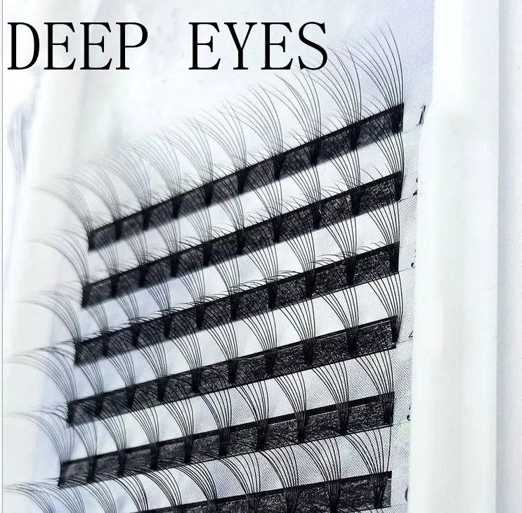 DEEP EYES, новинка, 8D, русские Объемные Накладные ресницы, удлинение, короткий стержень, предварительно сделанные вееры, норковые накладные ресницы на заказ