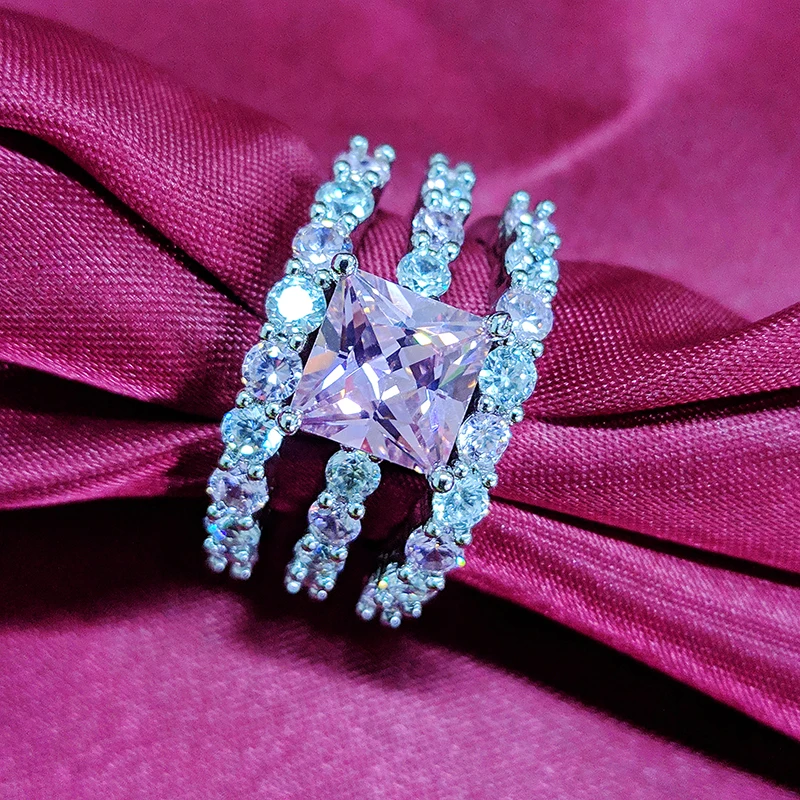 Новинка 2020 роскошное розовое кольцо принцессы из стерлингового серебра 925 пробы