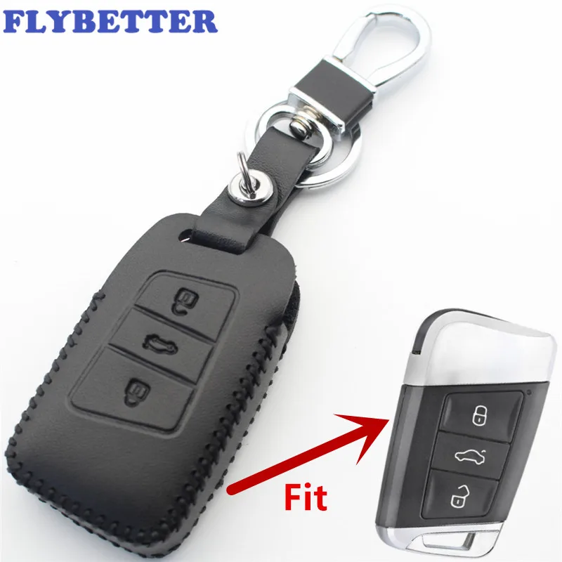 Чехол FLYBETTER для смарт ключа Vw Magotan/Superb A7/Passat B8 чехол из натуральной кожи с 3