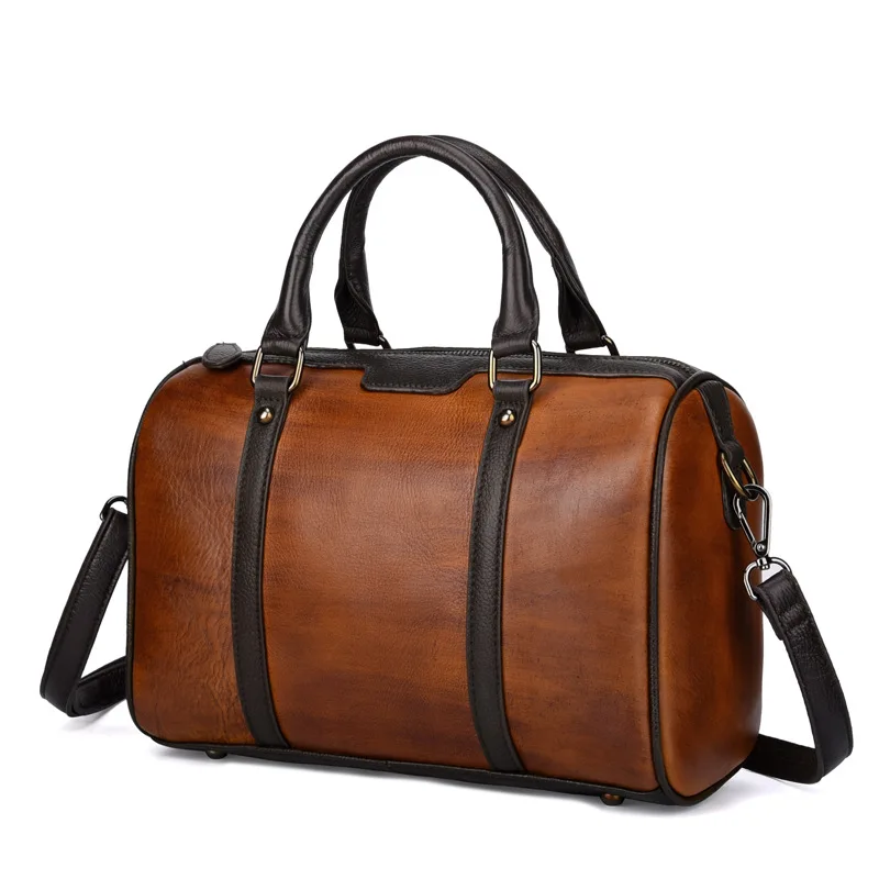 Брендовая мужская кожаная дорожная сумка из натуральной кожи винтажная
