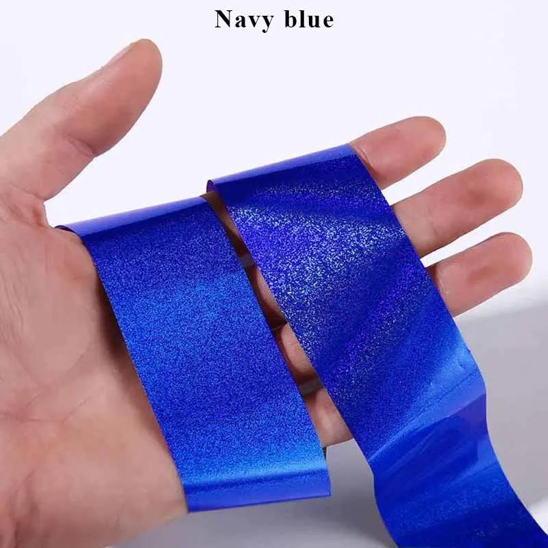 Navy blue 8 цветов Фольга для ногтей Звездный лазер Блестящий песок форма красота передачи Советы Клей стикер ремесло DIY голографические DIY украшения - Цвет: Navy blue
