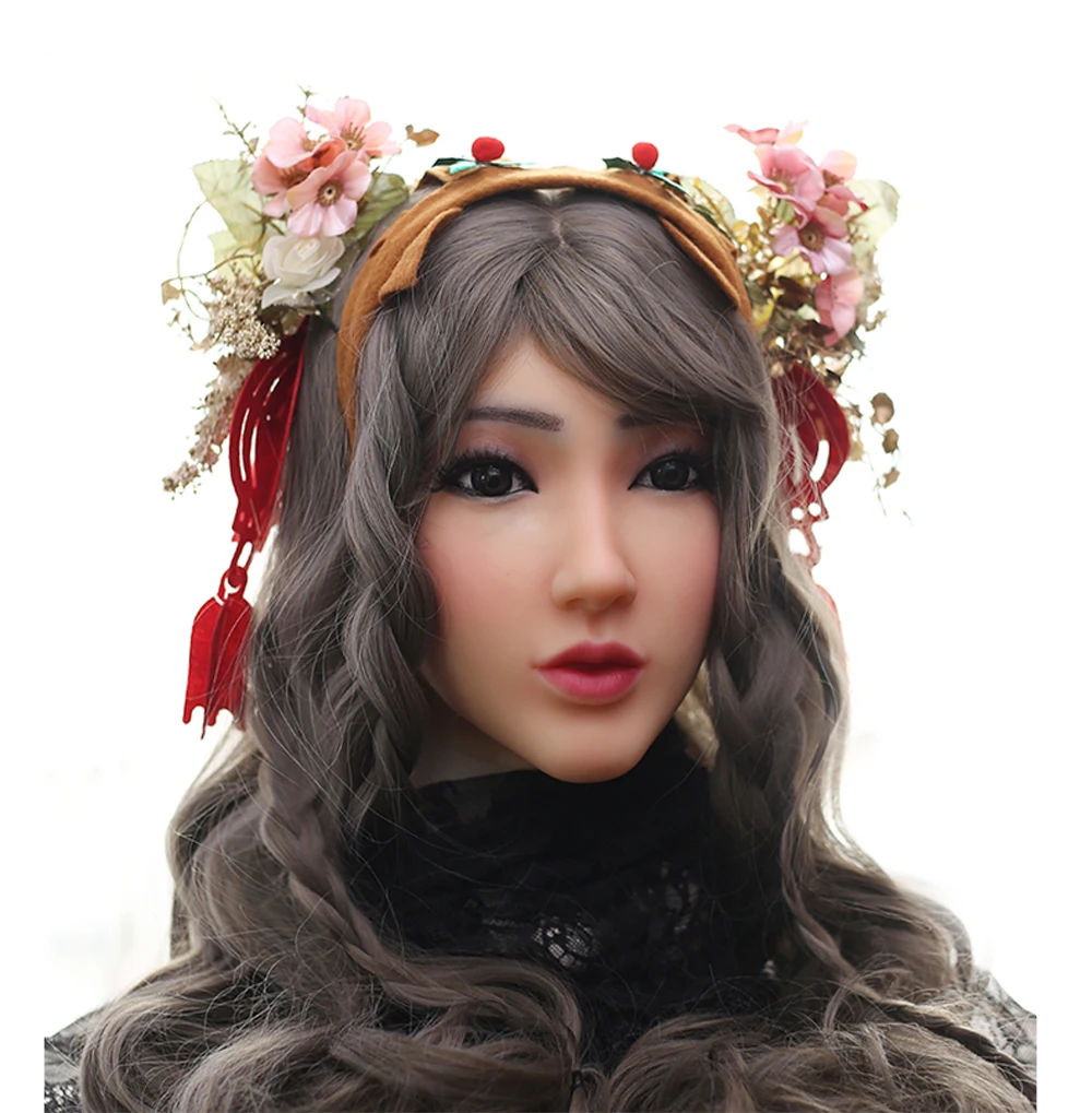 baratas Christina EYUNG Anjo Rosto Realista Silicone Feminino Masquerade Halloween Cosplay Crossdresser Drag Queen Cobrir Cicatrizes Faciais