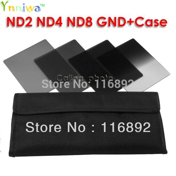

4pcs color filter ND2+ND4+ND8+Gradual Grey Filter with case for Cokin P series