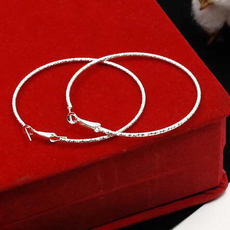 Женские большие серьги-кольца золотого и серебряного цвета Простые Модные