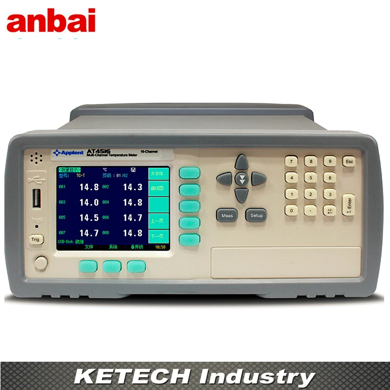 

Multi-channel Industrial Digital Thermocouple Thermometer Tester AT4516