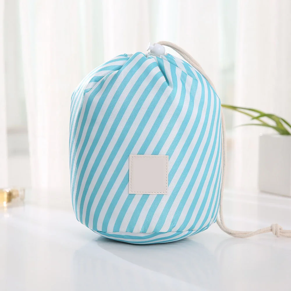 Green stripes Горячая Распродажа, сумка для макияжа, круглая, водонепроницаемая, дорожная косметичка, органайзер, косметичка для туалетных принадлежностей, косметички для женщин, Дамская коробка, Neceser - Цвет: Green stripes