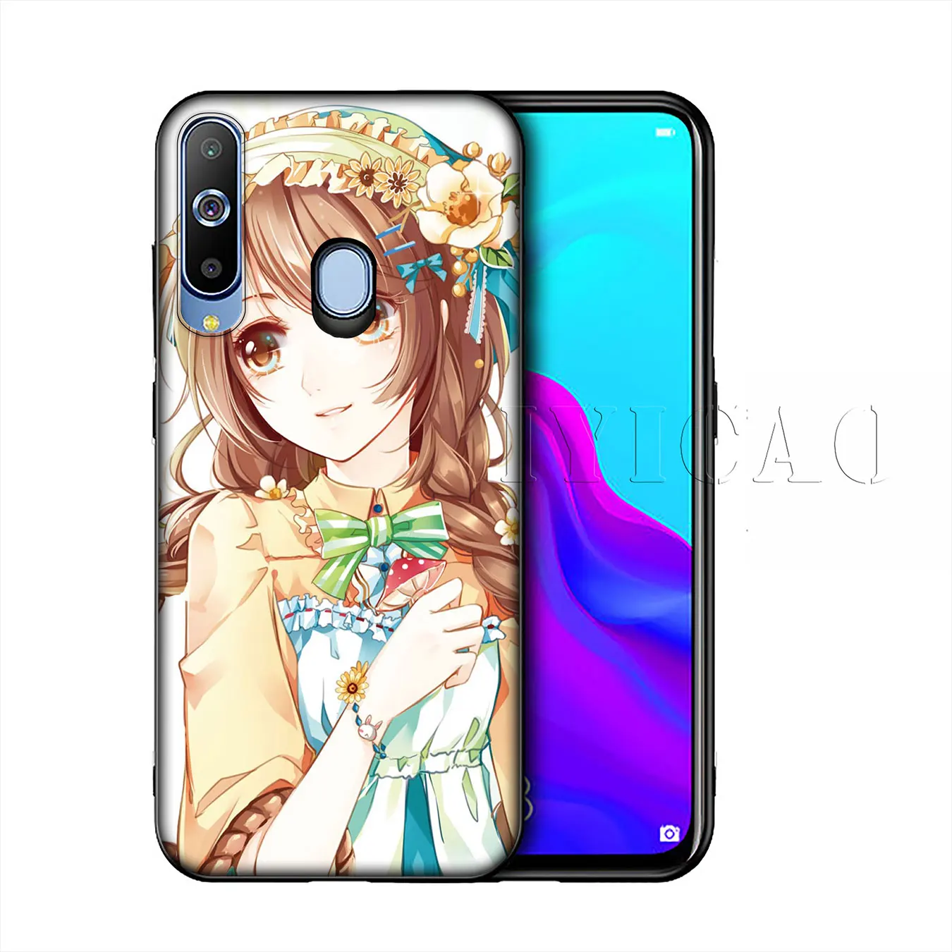 IYICAO Cute cartoon girl Silicone Soft Case for Samsung Galaxy A10 A30 A40 A50 A70 M10 M20 M30 Cover |