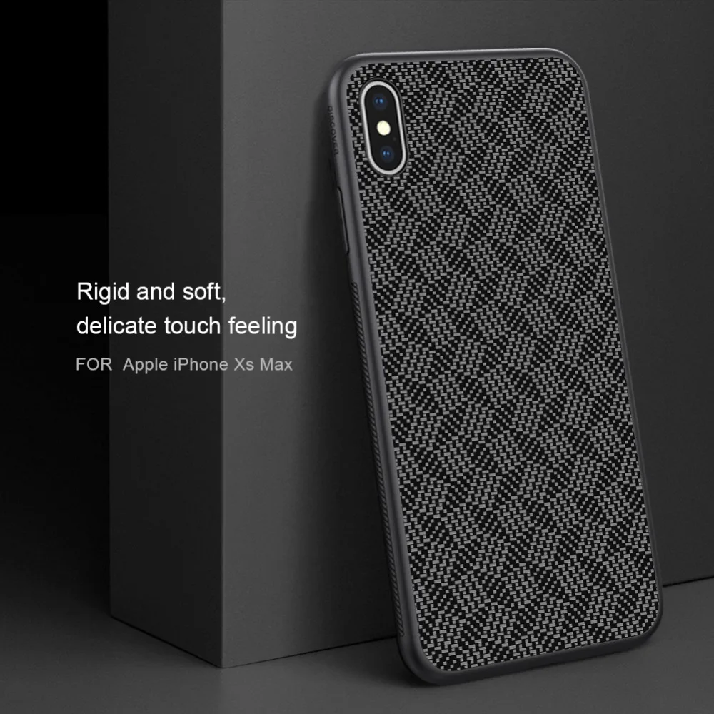 10 шт/партия NILLKIN плед синтетического волокна чехол для телефона iphone XR углерода PP пластиковая задняя крышка