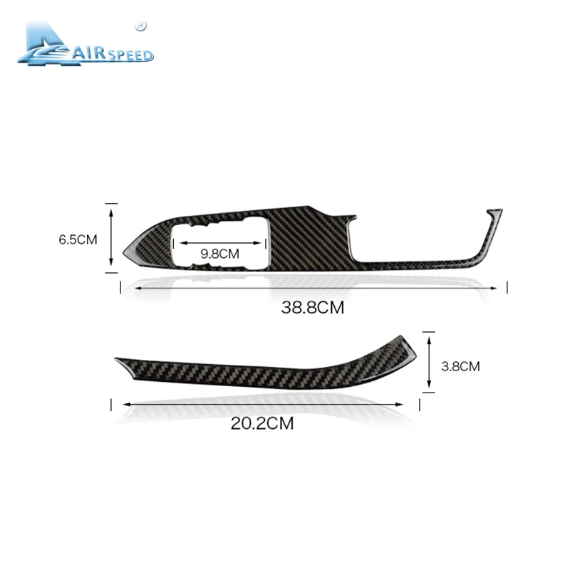

Airspeed Carbon Fiber Car Window Control Switch panel Decor Frame Cover for Ford Mustang 2015 2016 2017 Car Styling Sticker
