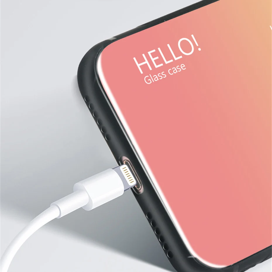 Gradient Aurora Tempered Glass Cases For Apple iPhone X Xs Max XR Luxury Color Hard Silicon Cover 6 6S 7 8 Plus Case |
