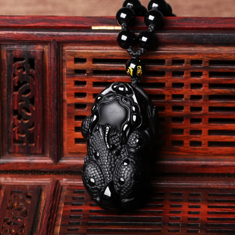 Прямая поставка высококачественный кулон из натурального обсидиана подвеска PIXIU