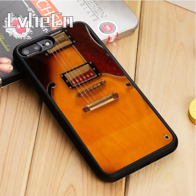 Чехол для телефона LvheCn с деревянной акустической электрогитарой iPhone 5 6s 7 8 plus 11 12