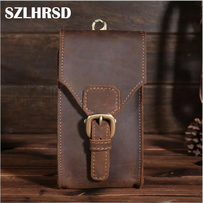 

Genuine Leather Mobile Phone Cover Case Pocket Hip Belt Pack Waist Bag Father Gift for Samsung Galaxy J3 j2 j5 J4 J6 J7 J8 2018