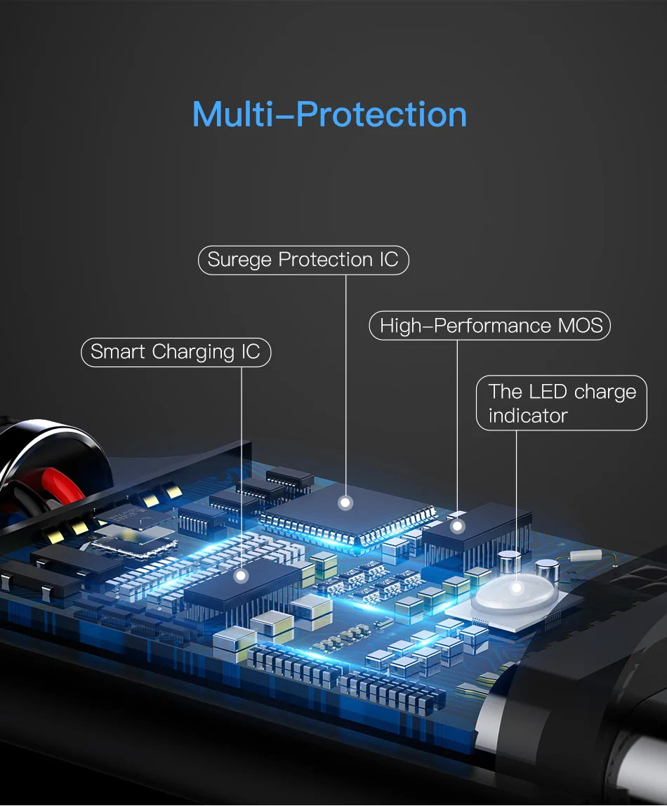Светодиодный кабель Micro USB Baseus для Xiaomi Redmi 4X Note 4 5, Реверсивный зарядный кабель Micro usb для мобильного телефона samsung S7
